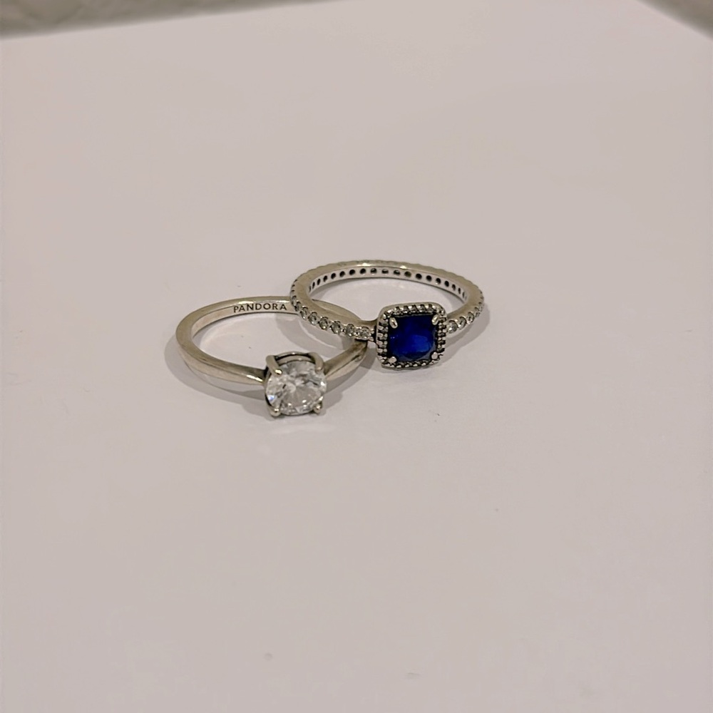Pandora ring pair sterling silver size 28